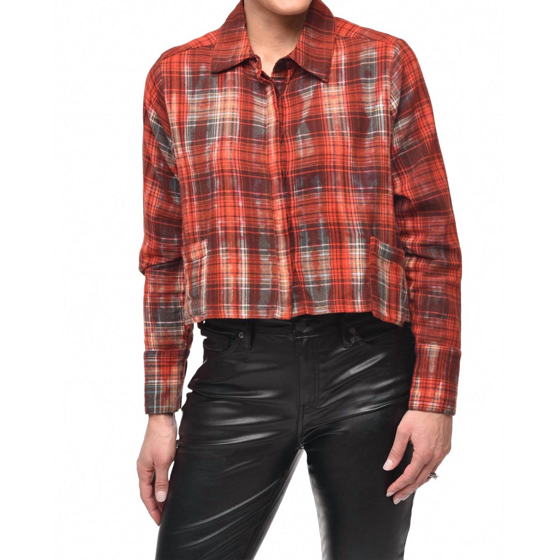 New Tulip Clothing Cecilia Button Down Shirt In Johnstone Flannel